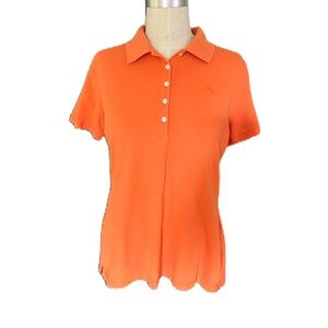 Tommy Bahama Women’s Orange Short Sleeve Polo Shirt. Size Small